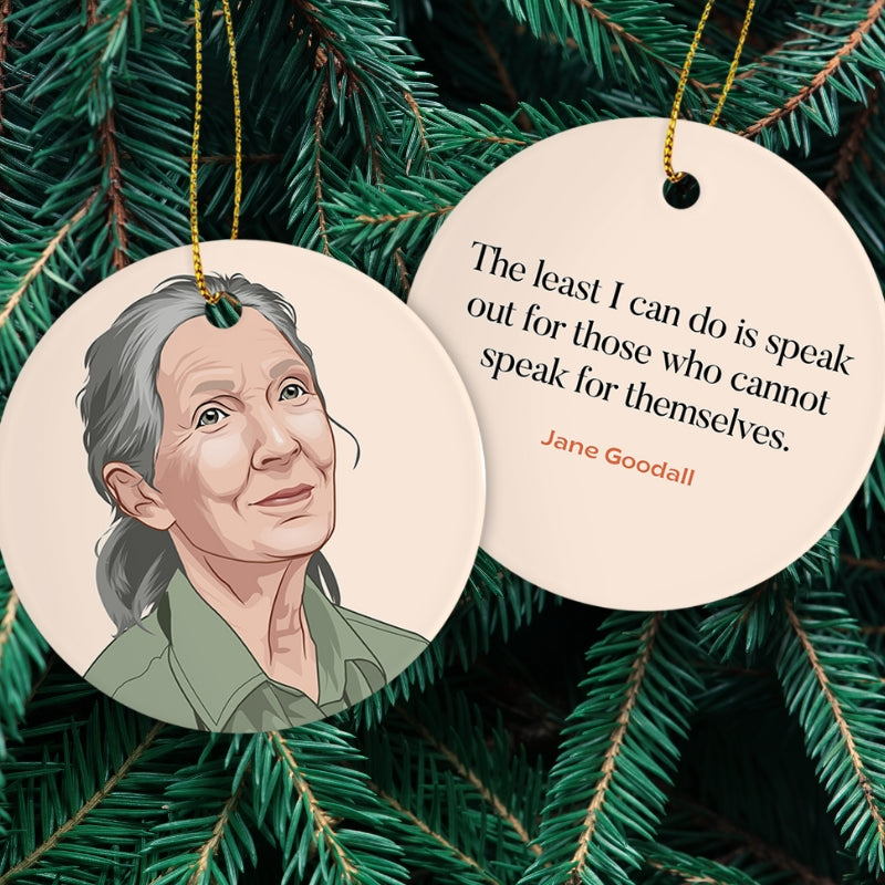 Jane Goodall Feminist Christmas Ornament
