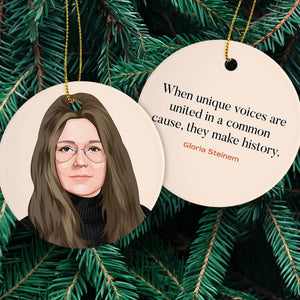 Gloria Steinem Christmas Ornament