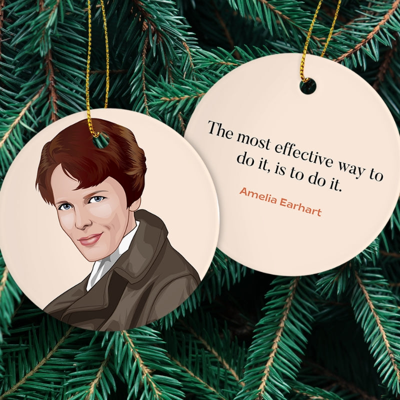 Amelia Earhart Christmas Ornament, Gift for Her
