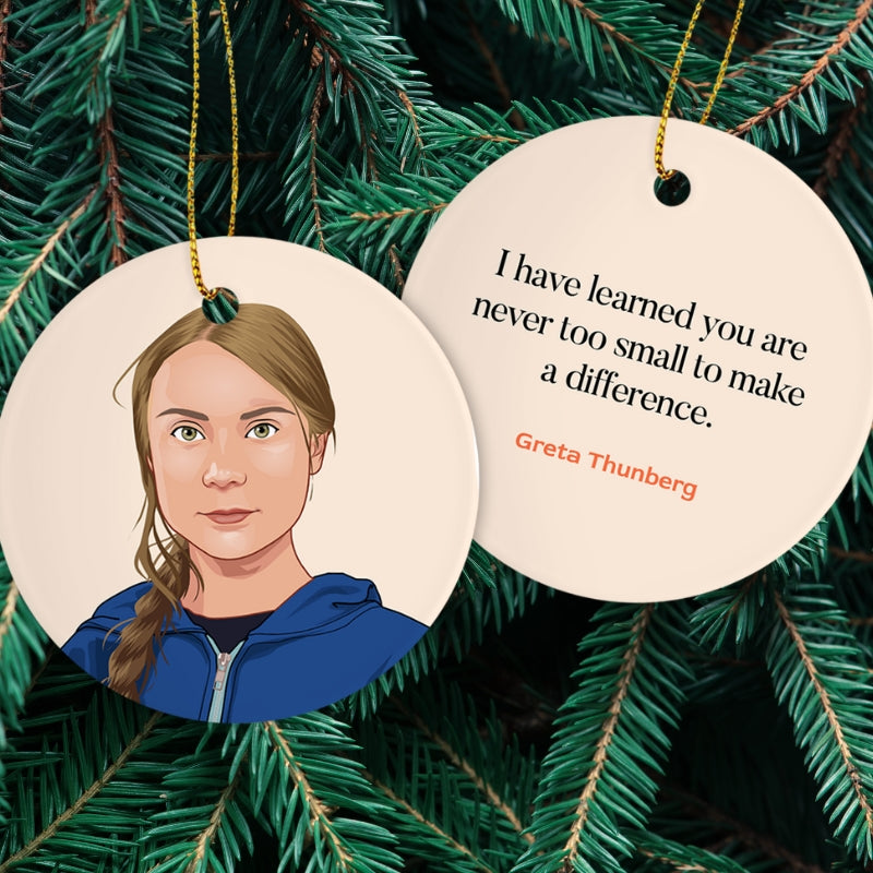 Greta Thunberg Christmas Ornament