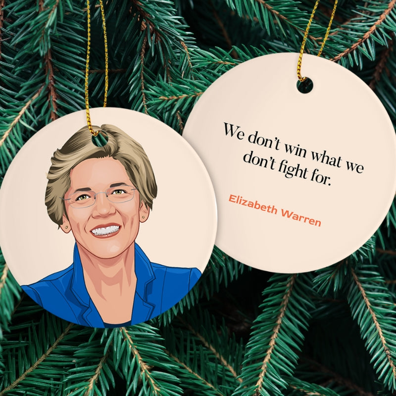 Elizabeth Warren Christmas Ornament