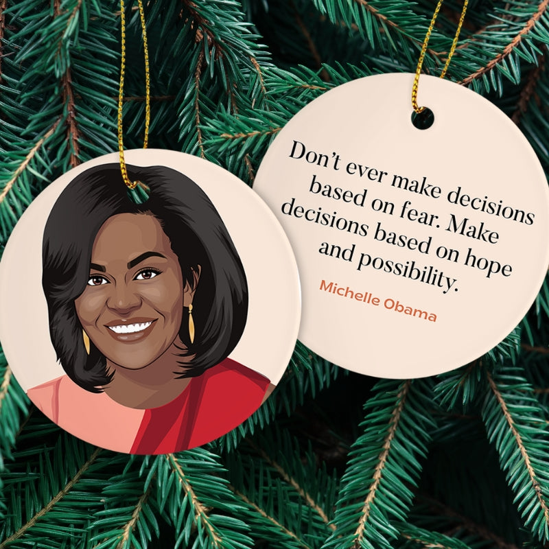 Michelle Obama Christmas Ornament