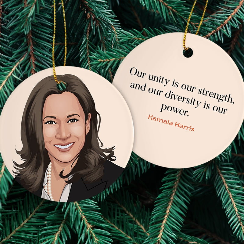 Kamala Harris Christmas Ornament