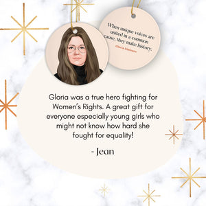 Gloria Steinem Christmas Ornament