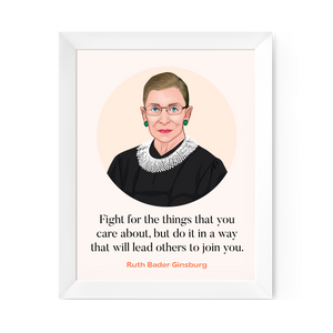 RBG Quote Print, Fight for the Things