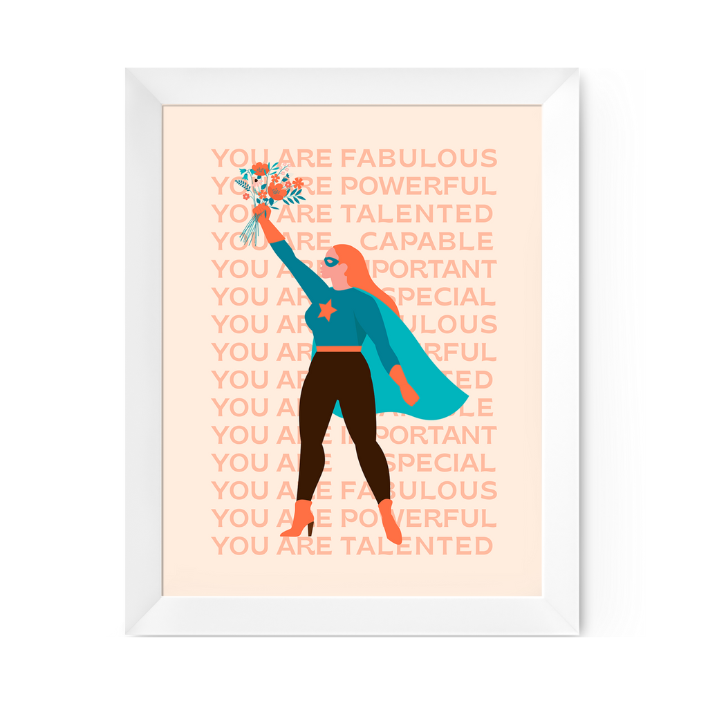 Girl Superhero Art Print