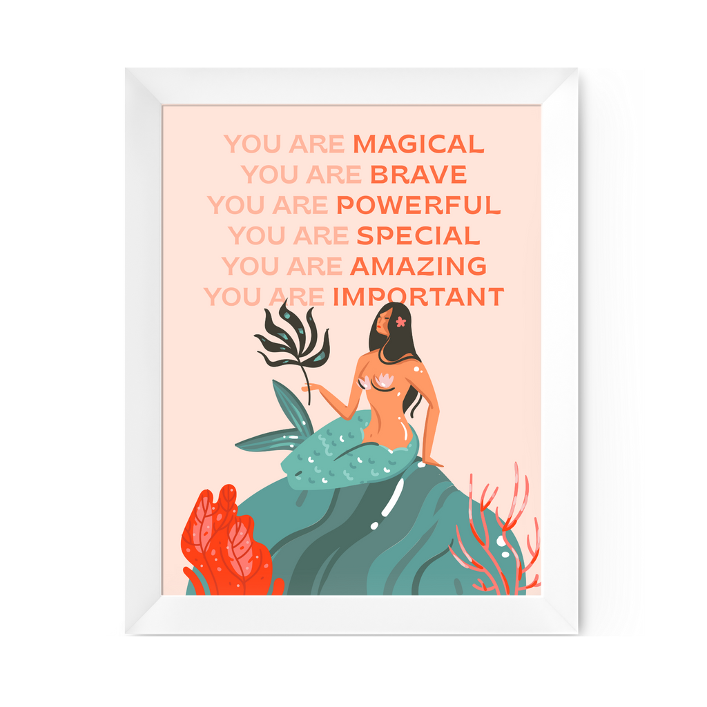 Mermaid Affirmations Art Print