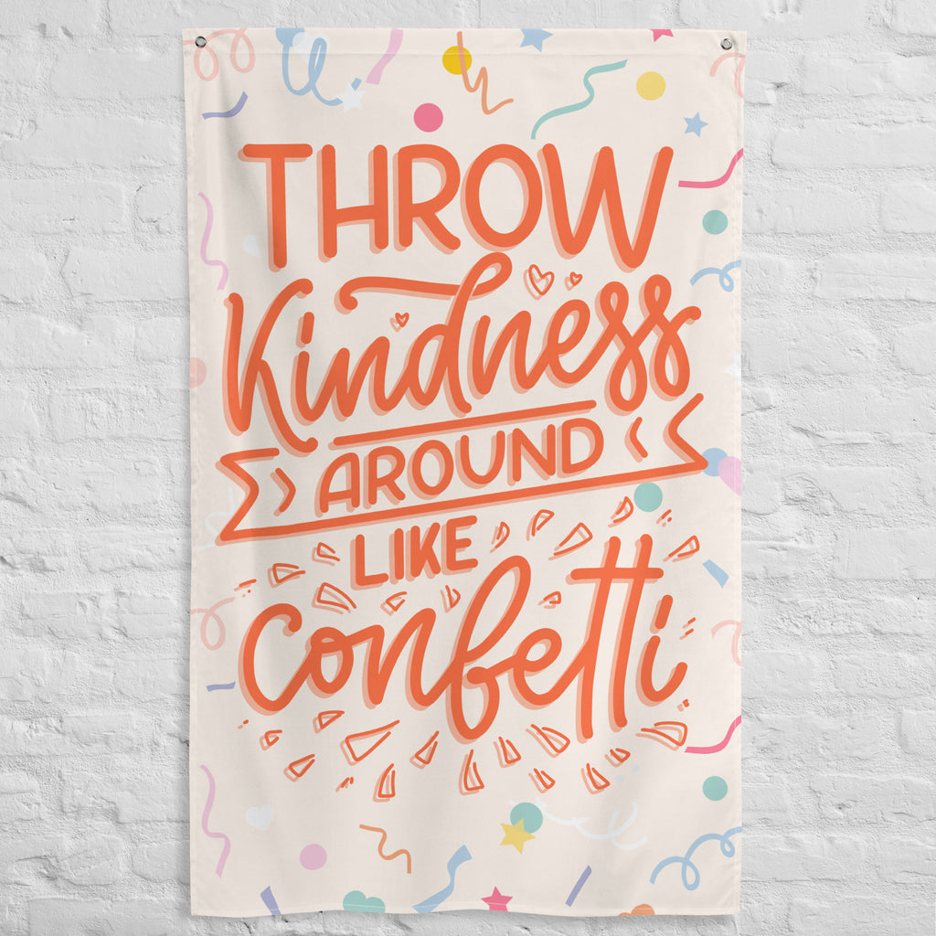Throw Kindness Flag, Classroom Wall Decor, Playroom Decoration, Positive Affirmations Print, Kindness, For Kids