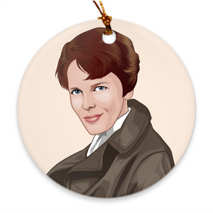 Amelia Earhart Christmas Ornament, Gift for Her