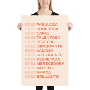 Spanish Positive Affirmations Art Print