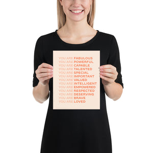 Positive Affirmations Art Print