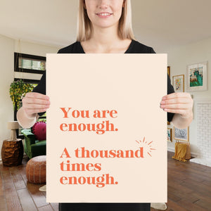 You Are Enough Affirmations Poster, Empowering Wall Art for Women, Self Love Art Prints, Feminist Print, Gift for Daughter, Gift for Mom