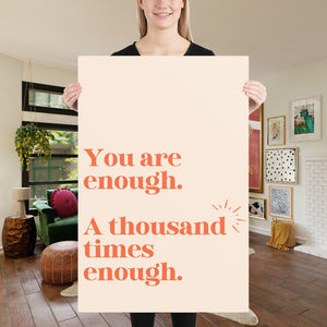 You Are Enough Affirmations Poster, Empowering Wall Art for Women, Self Love Art Prints, Feminist Print, Gift for Daughter, Gift for Mom