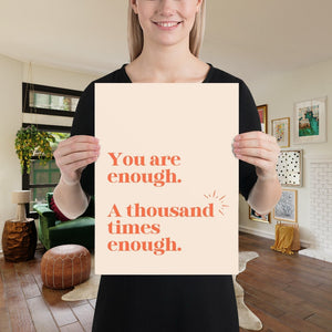 You Are Enough Affirmations Poster, Empowering Wall Art for Women, Self Love Art Prints, Feminist Print, Gift for Daughter, Gift for Mom