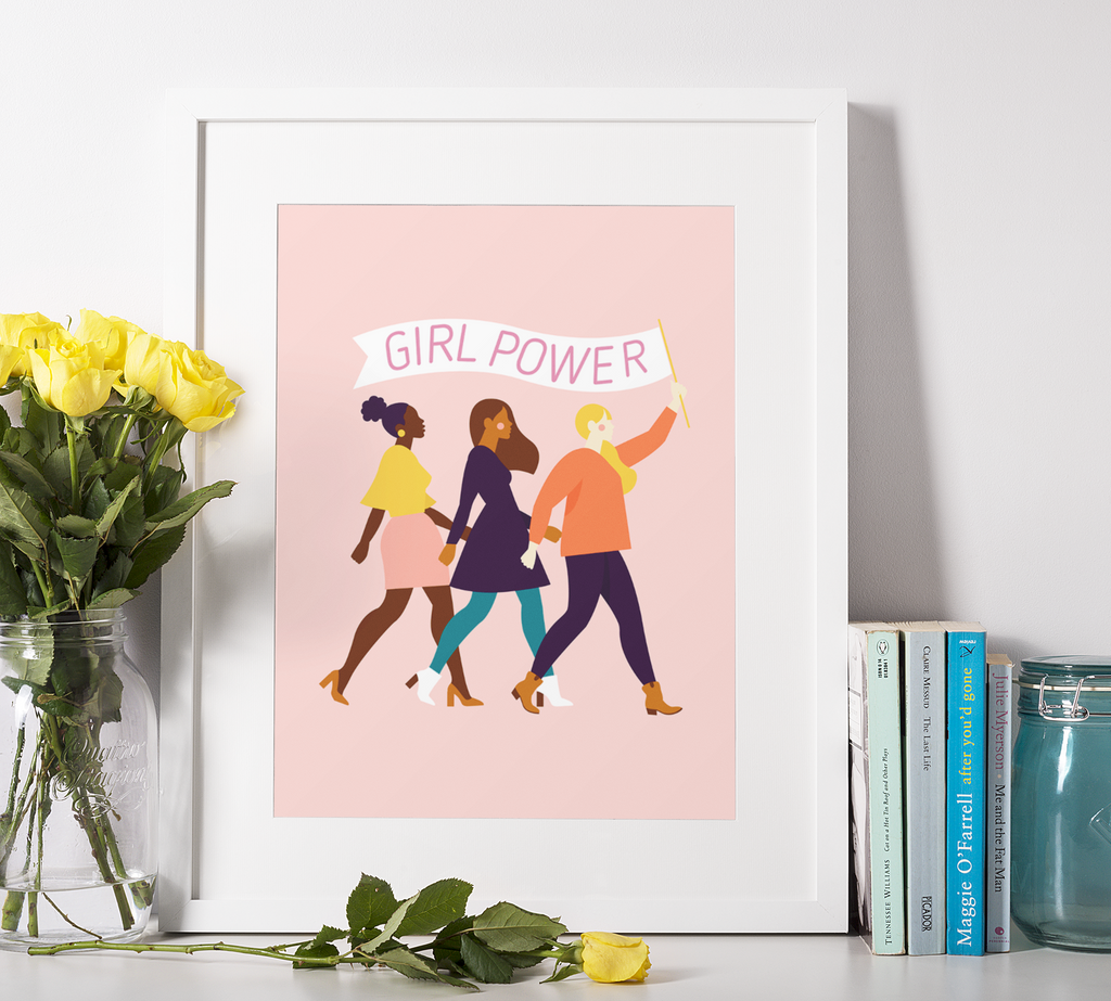 Pink Girl Power Art Print